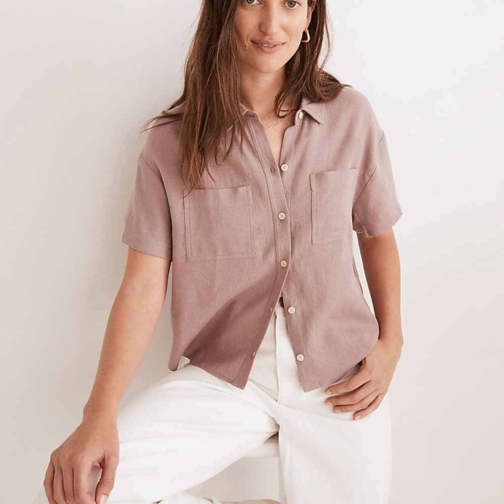 Madewell Breezewoven Beachside Shirttail Top
